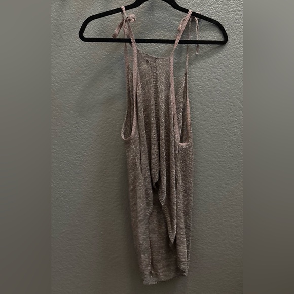 QUICKSILVER Metallic Silver “racerback” Knit Tank Top - Picture 5 of 10